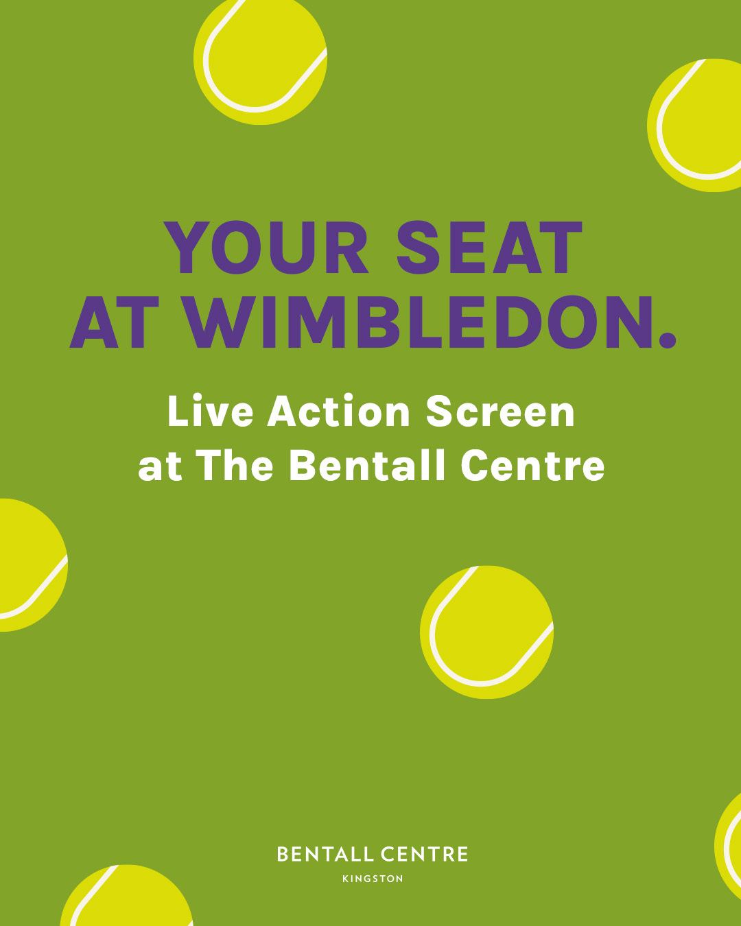 Your Wimbledon plans? Sorted. 🎾 And you don't even need to leave Kingston!

From Monday 29th June, The Bentall Centre is serving up a two-week Wimbledon Takeover, complete with a big screen, deck chairs and all the Centre Court atmosphere.

Join us to catch every serve, rally and match point as the action unfolds. Grab a seat, soak up the summer vibes and enjoy Wimbledon right here in Kingston. 🙌