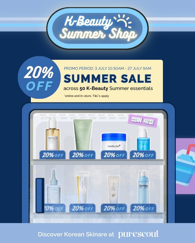 The @pureseouluk K-Beauty Summer Shop is here! Head in store and unlock your glow with 20% off on summer essentials.