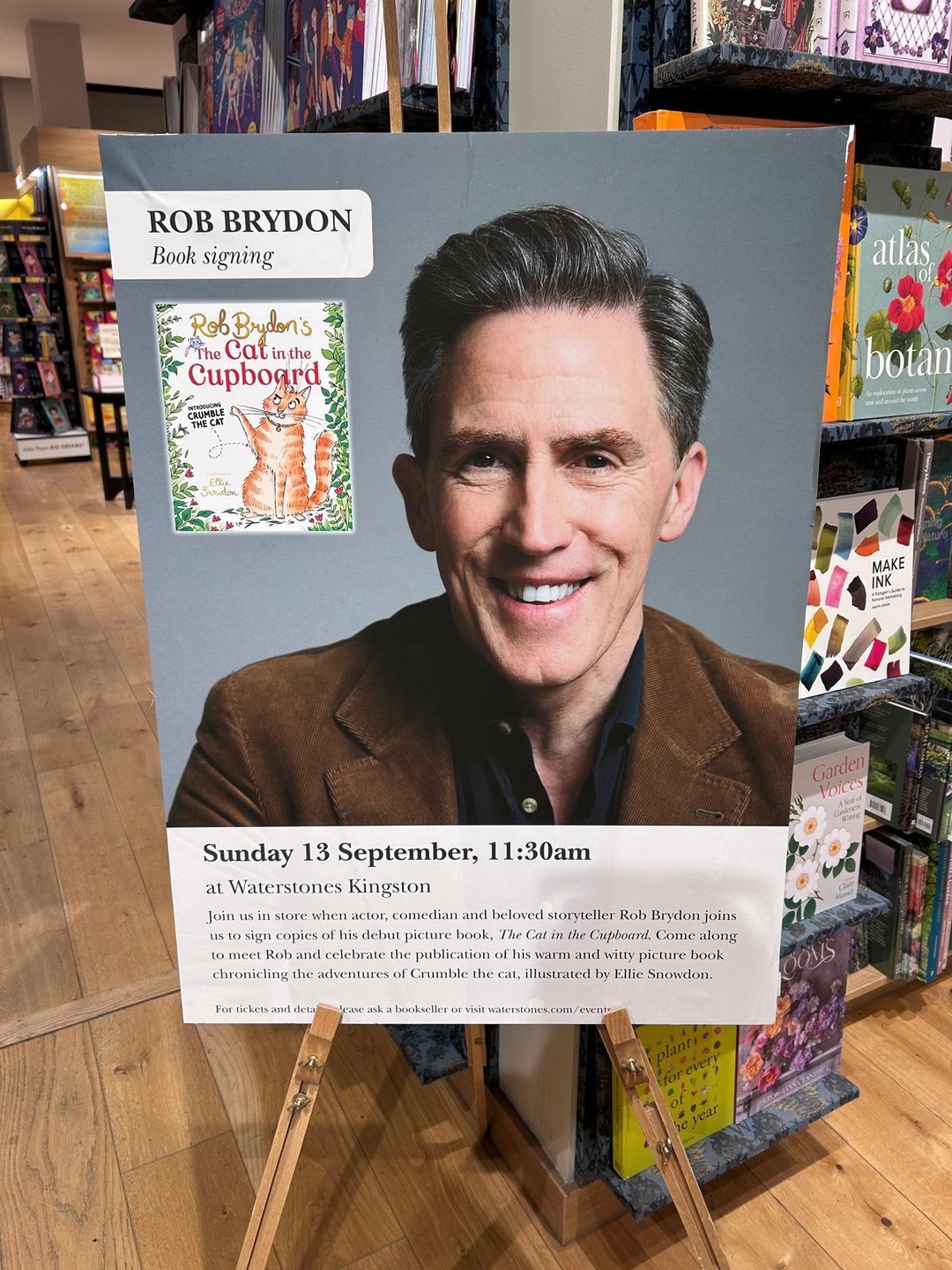 Rob Brydon is heading to @waterstoneskingston to celebrate the launch of his debut picture book, The Cat in the Cupboard! 🐱📖

Come along on Sunday 13 September at 11:30am to meet Rob and get your copy signed.

A must for little readers and Rob Brydon fans alike! ✨