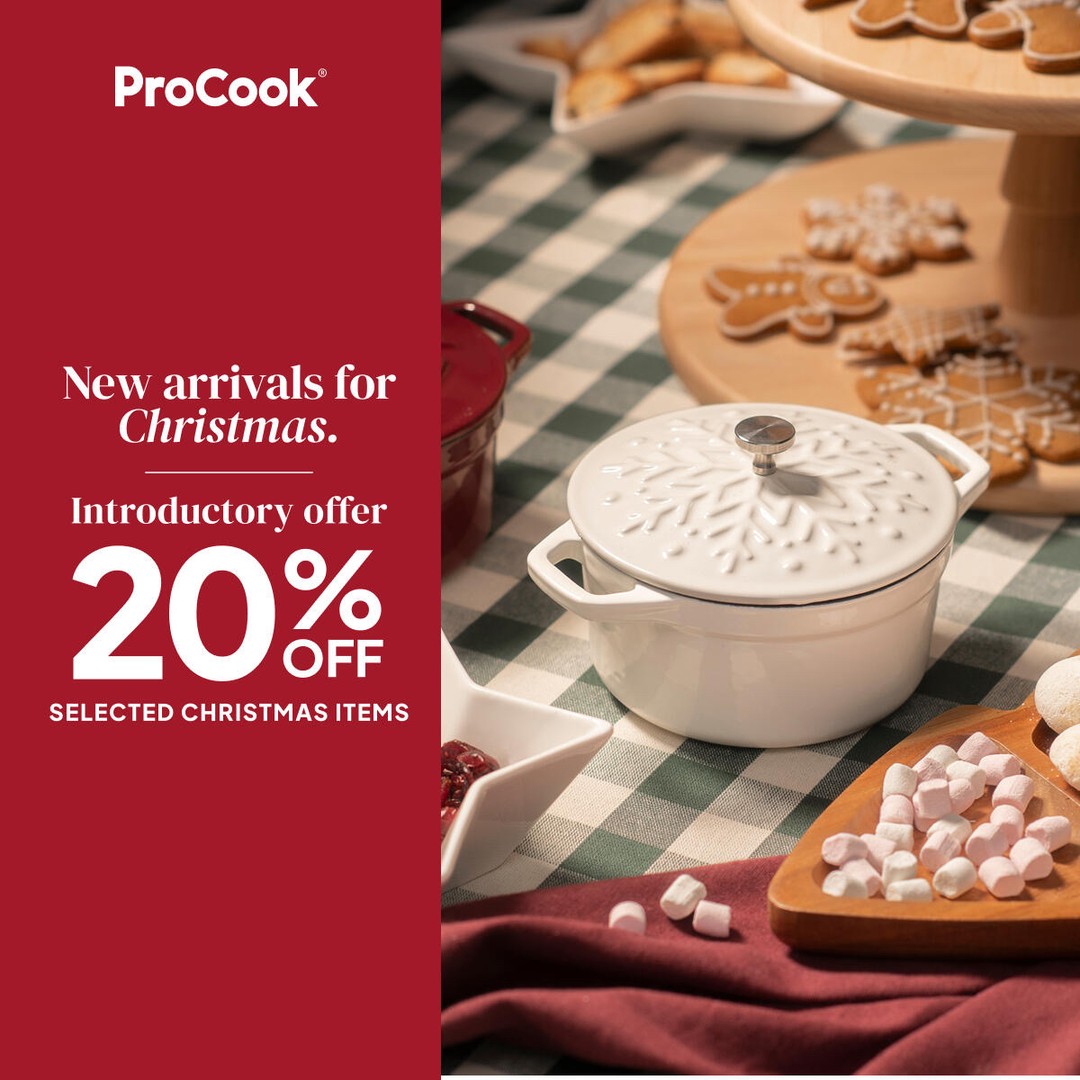 🎄✨ Christmas has arrived at ProCook, Bentall! ✨🎄

Get ready to make this festive season extra special with ProCook’s new Christmas arrivals! ❤️ From cosy cookware to festive kitchen essentials, find everything you need to cook, bake and entertain in style.

🎁 Enjoy 20% OFF selected Christmas items with this introductory offer!

Whether you’re preparing the perfect Christmas dinner or baking festive treats, ProCook has you covered. 🍪🍽️

📍 Visit ProCook at Bentall and get ready for a magical Christmas in the kitchen!

T&Cs apply. See in-store for details.

#Bentall #ProCook #ChristmasAtBentall #ChristmasInTheKitchen #FestiveFinds 🎅✨